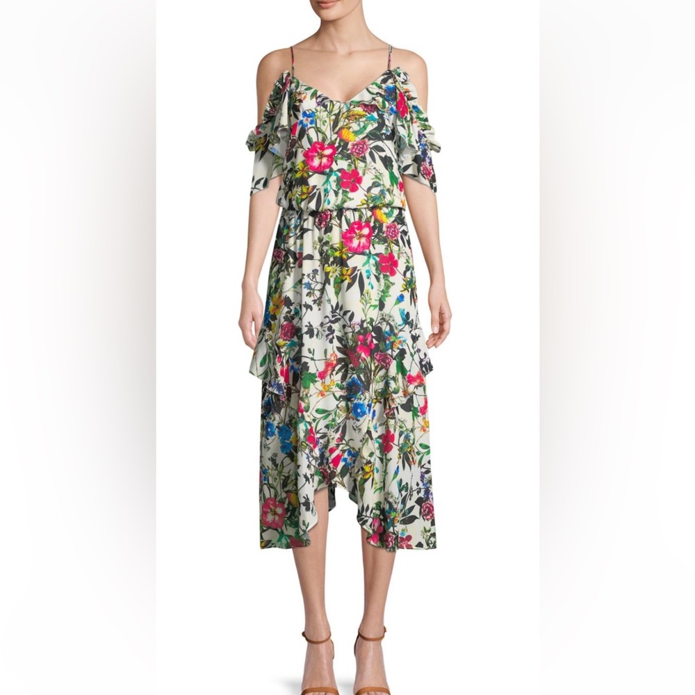 Parker Multicolor Floral High Low Dress